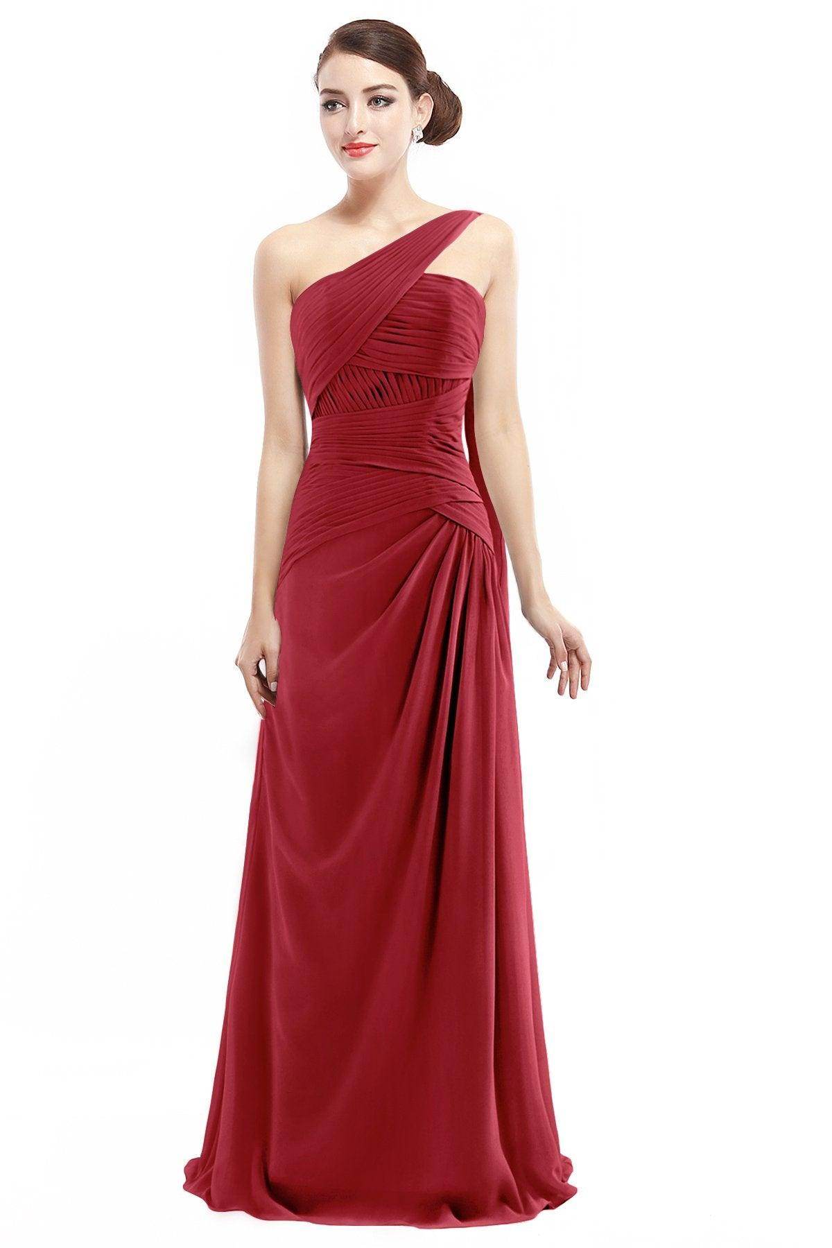 Sheath Floor Length Chiffon Bridesmaid Dress COZF14021 - COCOMELODY